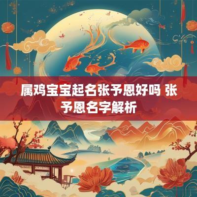 属鸡宝宝起名张予恩好吗 张予恩名字解析