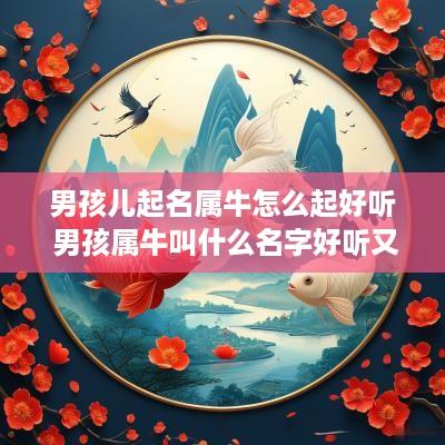 男孩儿起名属牛怎么起好听 男孩属牛叫什么名字好听又有意义