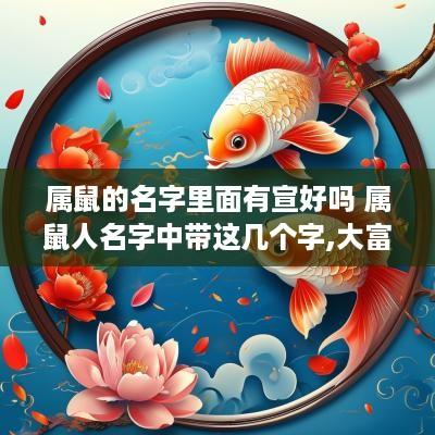 属鼠的名字里面有宣好吗 属鼠人名字中带这几个字,大富大贵,转发行大运