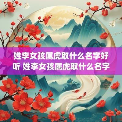 姓李女孩属虎取什么名字好听 姓李女孩属虎取什么名字好听点