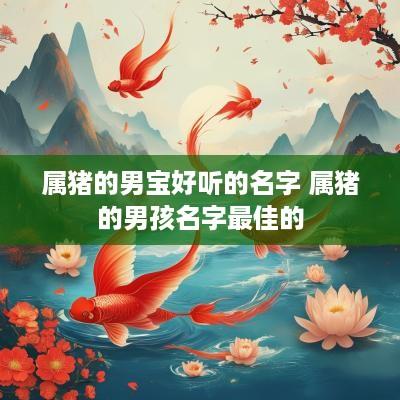 属猪的男宝好听的名字 属猪的男孩名字最佳的