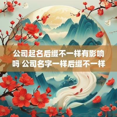 公司起名后缀不一样有影响吗 公司名字一样后缀不一样可以么