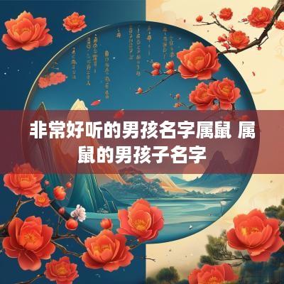 非常好听的男孩名字属鼠 属鼠的男孩子名字