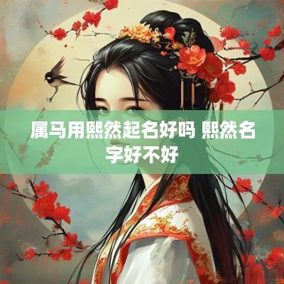 属马用熙然起名好吗 熙然名字好不好