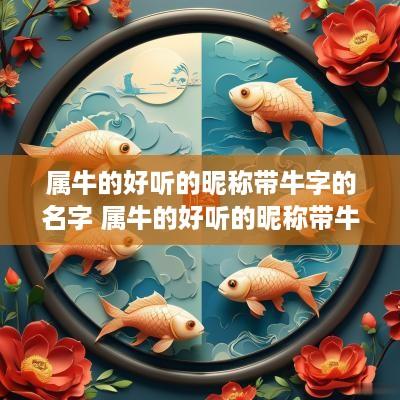 属牛的好听的昵称带牛字的名字 属牛的好听的昵称带牛字的名字女