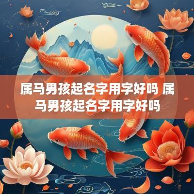 属马男孩起名字用字好吗 属马男孩起名字用字好吗