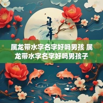 属龙带水字名字好吗男孩 属龙带水字名字好吗男孩子