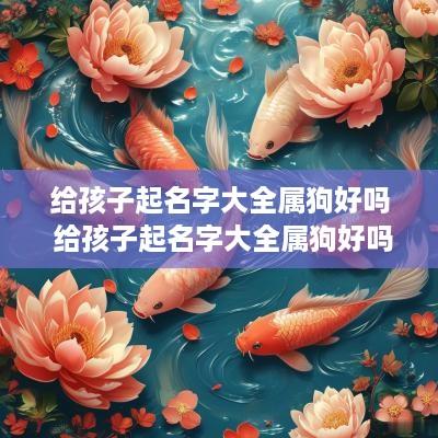 给孩子起名字大全属狗好吗 给孩子起名字大全属狗好吗男孩