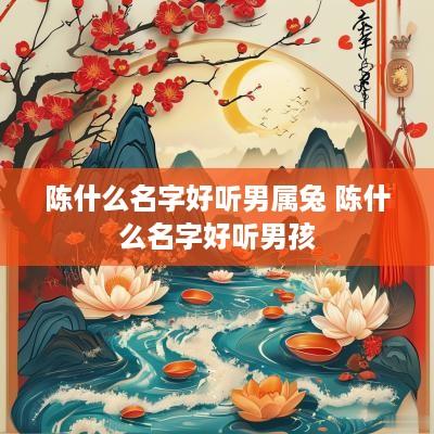 陈什么名字好听男属兔 陈什么名字好听男孩