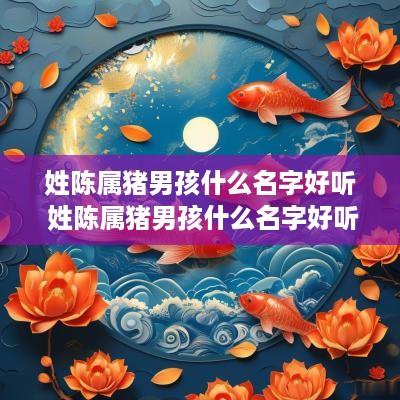 姓陈属猪男孩什么名字好听 姓陈属猪男孩什么名字好听点
