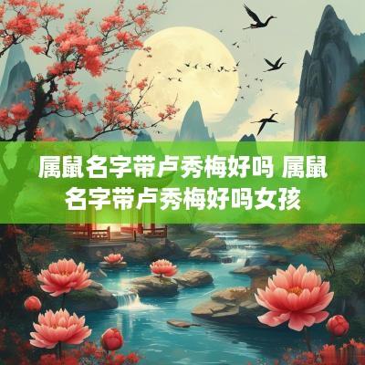 属鼠名字带卢秀梅好吗 属鼠名字带卢秀梅好吗女孩