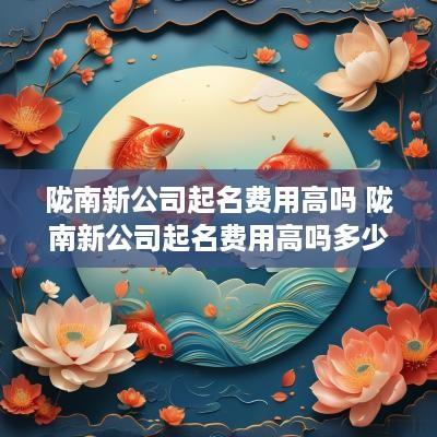 陇南新公司起名费用高吗 陇南新公司起名费用高吗多少钱