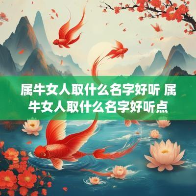 属牛女人取什么名字好听 属牛女人取什么名字好听点