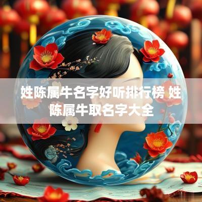 姓陈属牛名字好听排行榜 姓陈属牛取名字大全