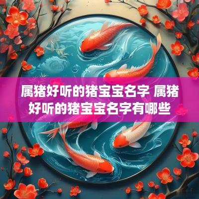 属猪好听的猪宝宝名字 属猪好听的猪宝宝名字有哪些