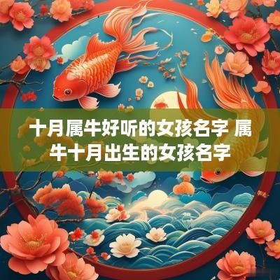 十月属牛好听的女孩名字 属牛十月出生的女孩名字