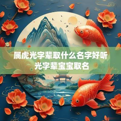 属虎光字辈取什么名字好听 光字辈宝宝取名