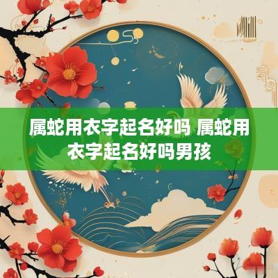 属蛇用衣字起名好吗 属蛇用衣字起名好吗男孩