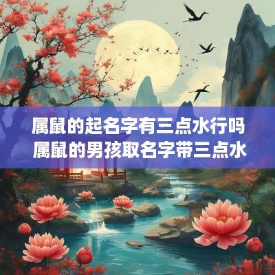 属鼠的起名字有三点水行吗 属鼠的男孩取名字带三点水可以嘛