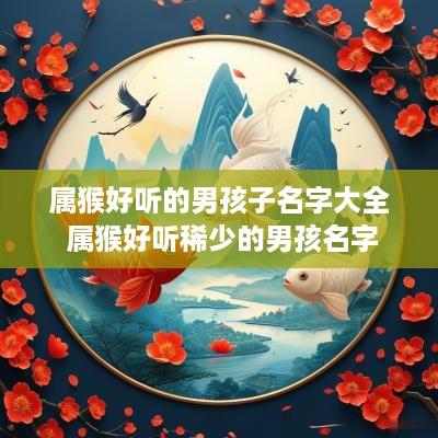 属猴好听的男孩子名字大全 属猴好听稀少的男孩名字