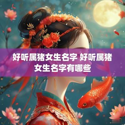 好听属猪女生名字 好听属猪女生名字有哪些