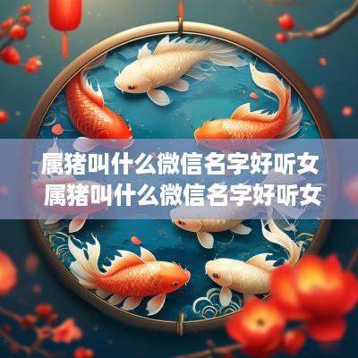 属猪叫什么微信名字好听女 属猪叫什么微信名字好听女生
