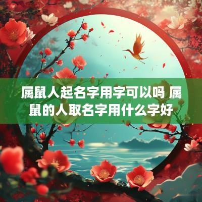 属鼠人起名字用字可以吗 属鼠的人取名字用什么字好