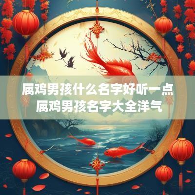 属鸡男孩什么名字好听一点 属鸡男孩名字大全洋气