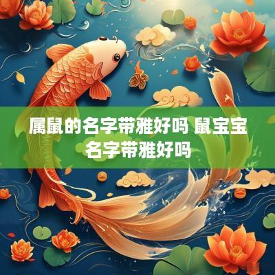 属鼠的名字带雅好吗 鼠宝宝名字带雅好吗