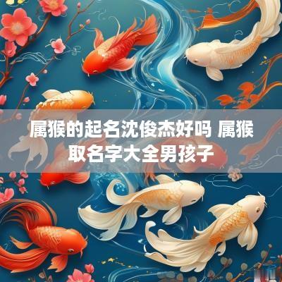 属猴的起名沈俊杰好吗 属猴取名字大全男孩子