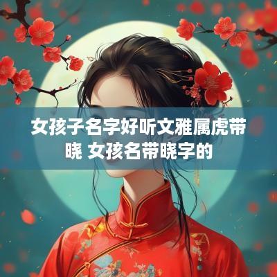 女孩子名字好听文雅属虎带晓 女孩名带晓字的