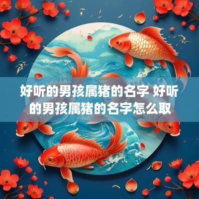 好听的男孩属猪的名字 好听的男孩属猪的名字怎么取