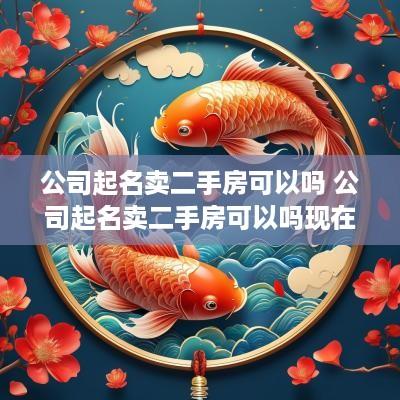 公司起名卖二手房可以吗 公司起名卖二手房可以吗现在