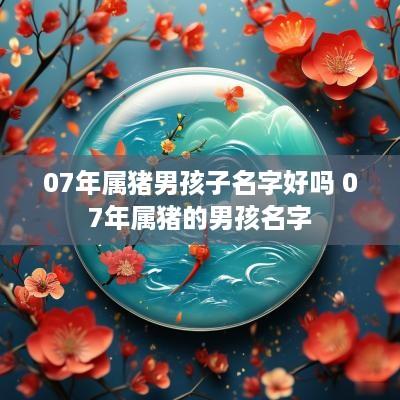 07年属猪男孩子名字好吗 07年属猪的男孩名字