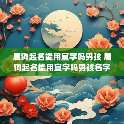 属狗起名能用宣字吗男孩 属狗起名能用宣字吗男孩名字