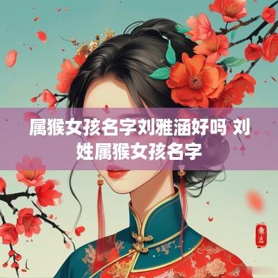 属猴女孩名字刘雅涵好吗 刘姓属猴女孩名字