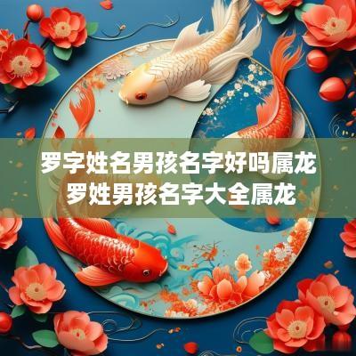 罗字姓名男孩名字好吗属龙 罗姓男孩名字大全属龙