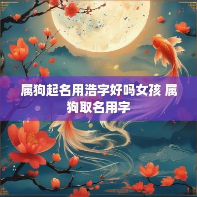 属狗起名用浩字好吗女孩 属狗取名用字