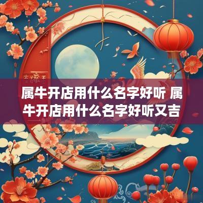 属牛开店用什么名字好听 属牛开店用什么名字好听又吉利