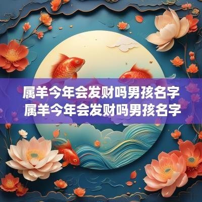 属羊今年会发财吗男孩名字 属羊今年会发财吗男孩名字大全