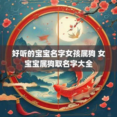 好听的宝宝名字女孩属狗 女宝宝属狗取名字大全