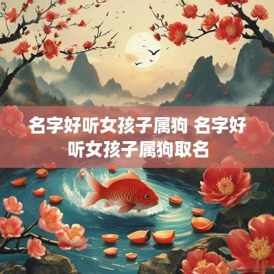 名字好听女孩子属狗 名字好听女孩子属狗取名