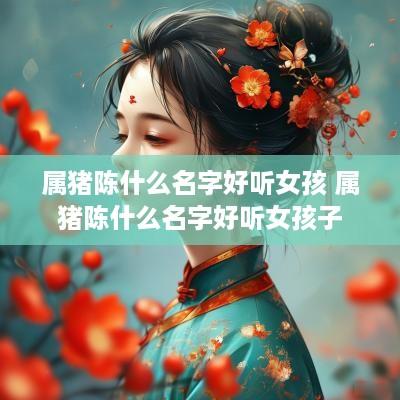 属猪陈什么名字好听女孩 属猪陈什么名字好听女孩子