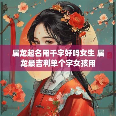 属龙起名用千字好吗女生 属龙最吉利单个字女孩用