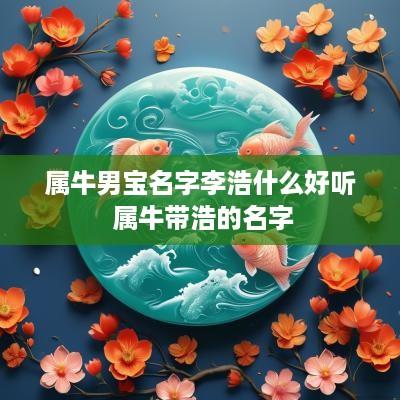 属牛男宝名字李浩什么好听 属牛带浩的名字