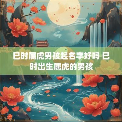 巳时属虎男孩起名字好吗 巳时出生属虎的男孩