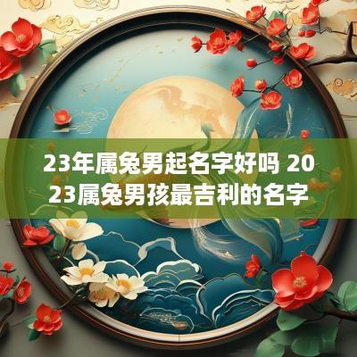 23年属兔男起名字好吗 2025属兔男孩最吉利的名字