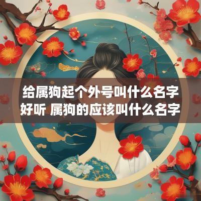 给属狗起个外号叫什么名字好听 属狗的应该叫什么名字好