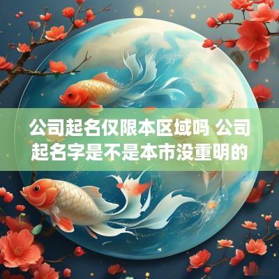 公司起名仅限本区域吗 公司起名字是不是本市没重明的就可以
