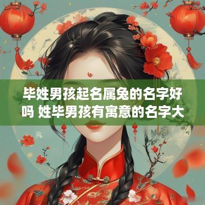 毕姓男孩起名属兔的名字好吗 姓毕男孩有寓意的名字大全